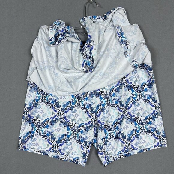 Lulu B Athletic Skort Size Large Zip Pocket Slit Stretch Nylon Skirt Shorts Golf - Picture 4 of 15